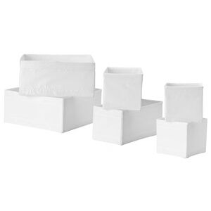 IKEA SKUBB Box, set of 6, white